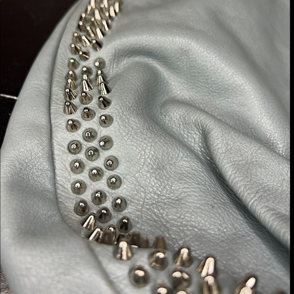 Rebecca Minkoff Studded Satchel Bag Shoulder Purse Bright Light Blue​​​ - Picture 5 of 12